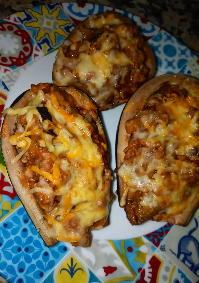 Una foto de Berenjena rellena