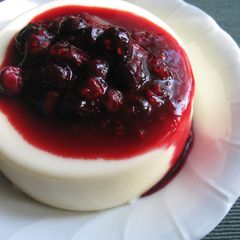 A picture of Basic Bavarois with Mixed Berry Sauce.
