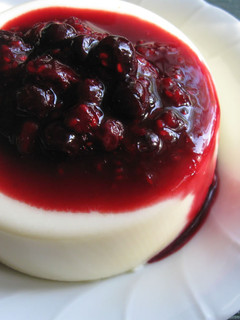 A picture of Basic Bavarois with Mixed Berry Sauce.