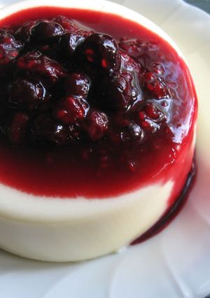 A picture of Basic Bavarois with Mixed Berry Sauce.