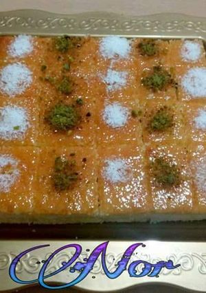 صورة لوصفة بسبوسه بالقشطه