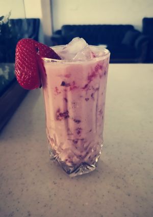 عکسی از دستور نوشیدنی خنک توت فرنگی و هندوانه🍹🍓🍉