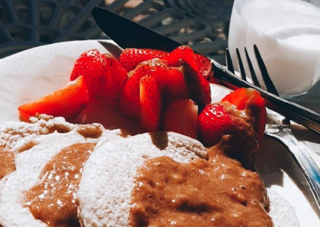 Tortitas de Avena con Crema Choco-Banana