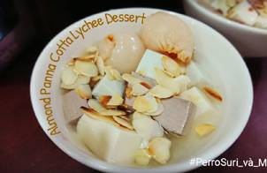 Almond Panna cotta Lychee dessert - Chè khúc bạch quốc dân