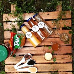 A picture of 1.Tang Mango Lassi2.Orange Ice Tea3.Date Lemon Tango.