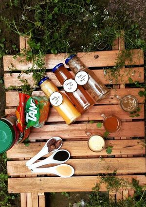 A picture of 1.Tang Mango Lassi2.Orange Ice Tea3.Date Lemon Tango.
