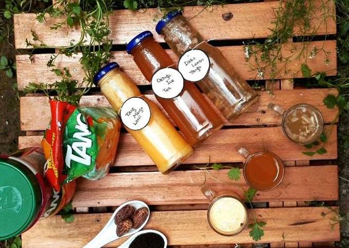 1.Tang Mango Lassi 2.Orange Ice Tea 3.Date Lemon Tango