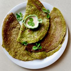 A picture of Mixed Millets and Veggies Dosa (with jowar, ragi, bajra flours and lentils).