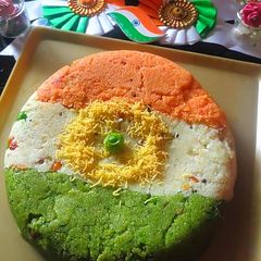 A picture of Patriotic Tricolor Upma.