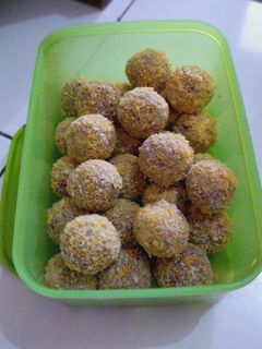 Foto resep Bola ubi ungu isi coklat