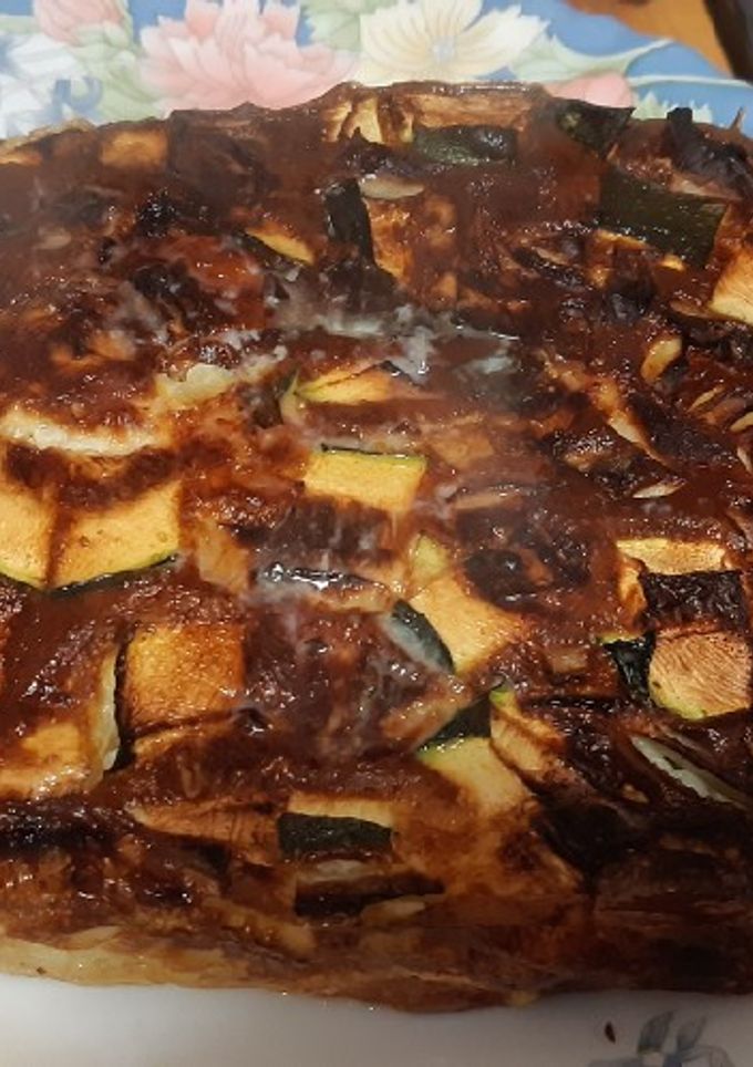 Una foto de Pastel de verduras y calamar en airfryer