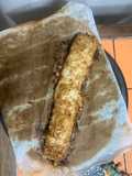 Rollo de hojaldre con cabello de ángel y almendras fileteadas