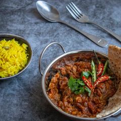 A picture of Daal gosht (Lamb with Lentils).