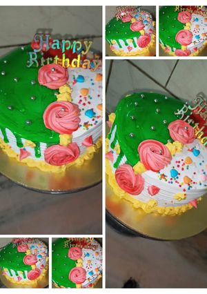 कलरफुल कीवी फ्लेवर केक (colourful kiwi flavour cake recipe in Hindi) रेसिपी मुख्य फोटो