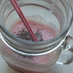 Strawberry smoothie with chia seeds A picture of Strawberry smoothie with chia seeds.
