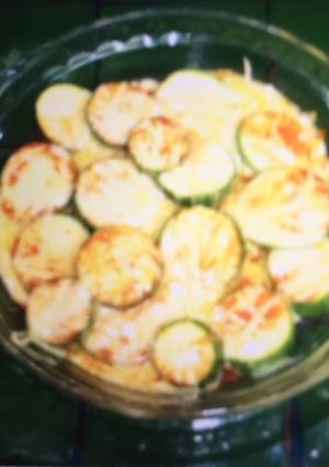 Una foto de Calabacitas al horno con queso