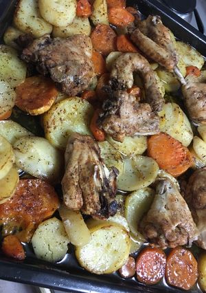 صورة لوصفة صنيه البطاطا مع الدجاج🐓🍗