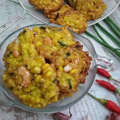 A picture of Bakwan/dadar/gimbal jagung udang desa no msg (resep ndeso).
