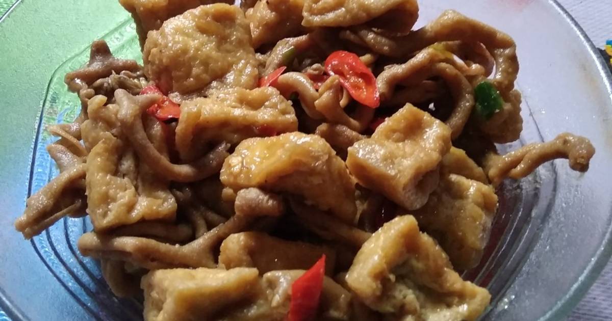  Resep  Tumis usus tahu  pedas manis oleh Lailatul Fitriyani 