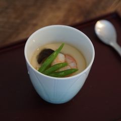 Chawanmushi - savory egg custard A picture of Chawanmushi - savory egg custard.