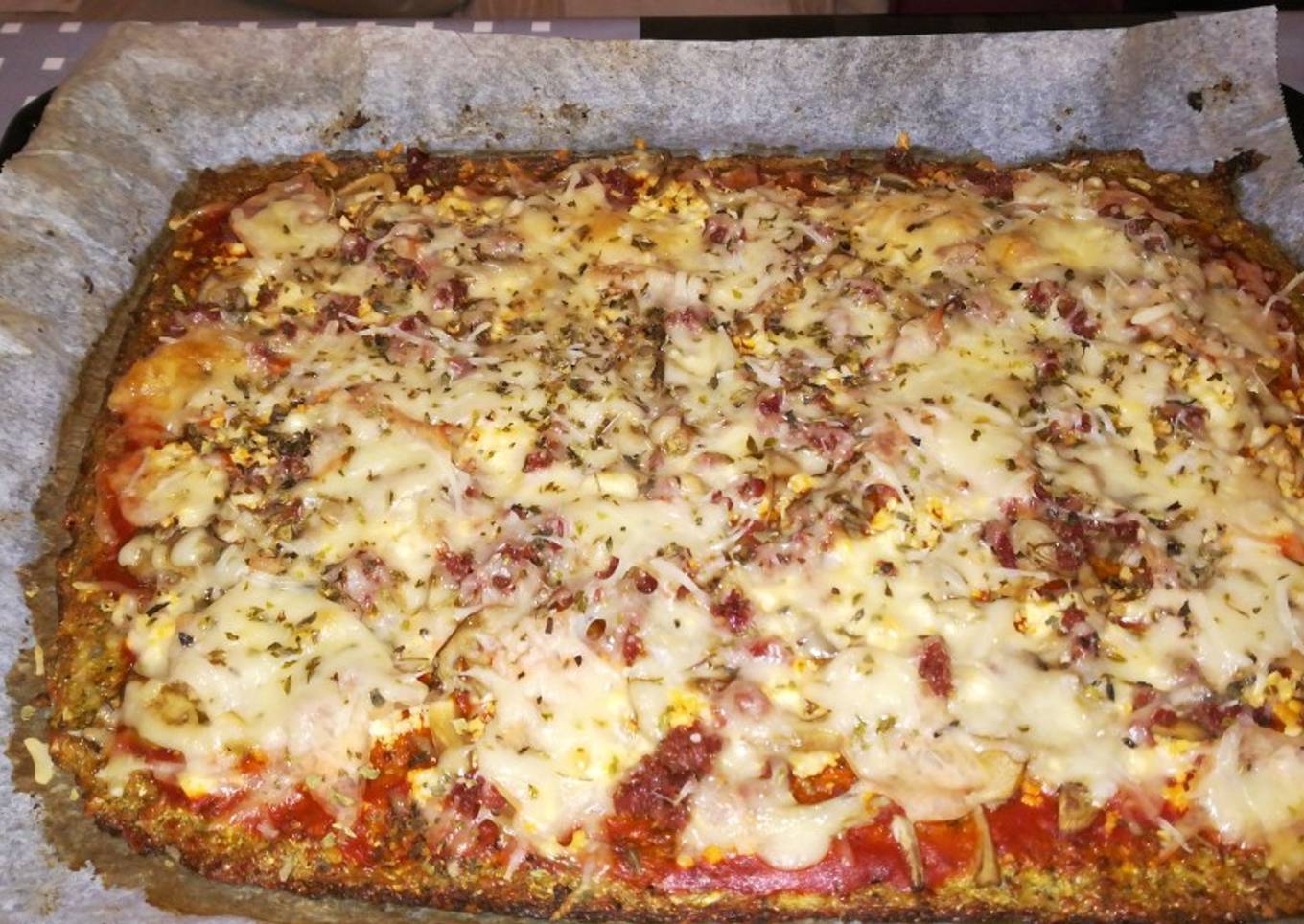 Pizza base brócoli y coliflor thermomix