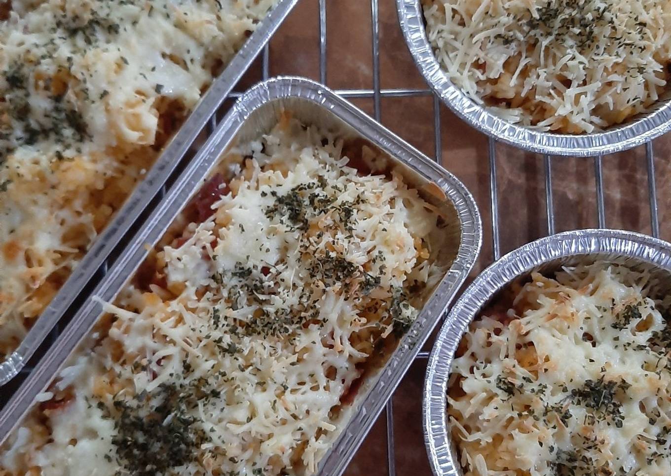 Cheesy Bolognese Baked Butter Rice