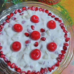 A picture of Delicious fruits dessert.