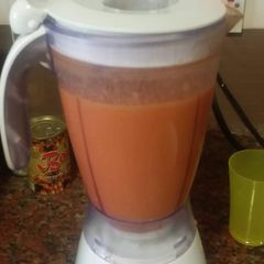 A picture of Tomatoes and Paw paw smoothie.