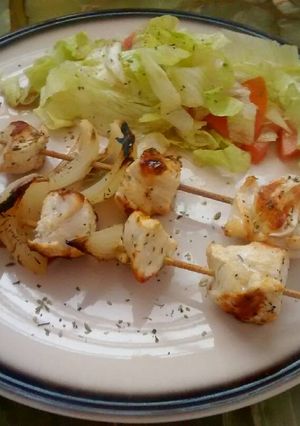 Una foto de Bochette de pollo y cebolla