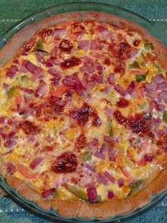 Una foto de Tarta verdurosa con jamón y masa integral