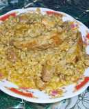 Перловая каша со свининой и свиными рёбрышками