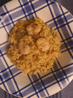 Una foto de Risotto de langostinos