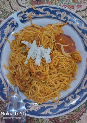 عکسی از دستور ماکارونی با مرغ