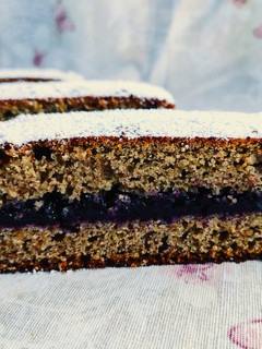 A picture of Buckwheat Bars with Blueberry Jam.