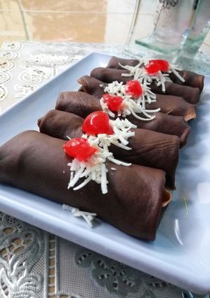 Foto resep Dadar Gulung isi pisang coklat ❤