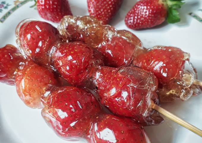 Resep Tanghulu Candied Strawberry Permen Stroberi Oleh Ariani Widya