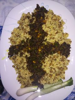 عکسی از دستور پلو ماش با گوشت چرخکرده 😍