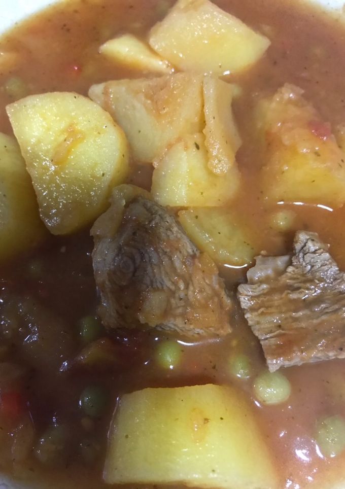 Una foto de Bife a la criolla