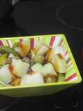 Ensalada de melón con patata y encurtidos