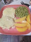 Creamy Chicken Over Buttered Biscuits with Sweet Peas