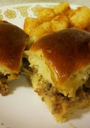 A picture of Baked Honey Butter Loose Meat Sliders.