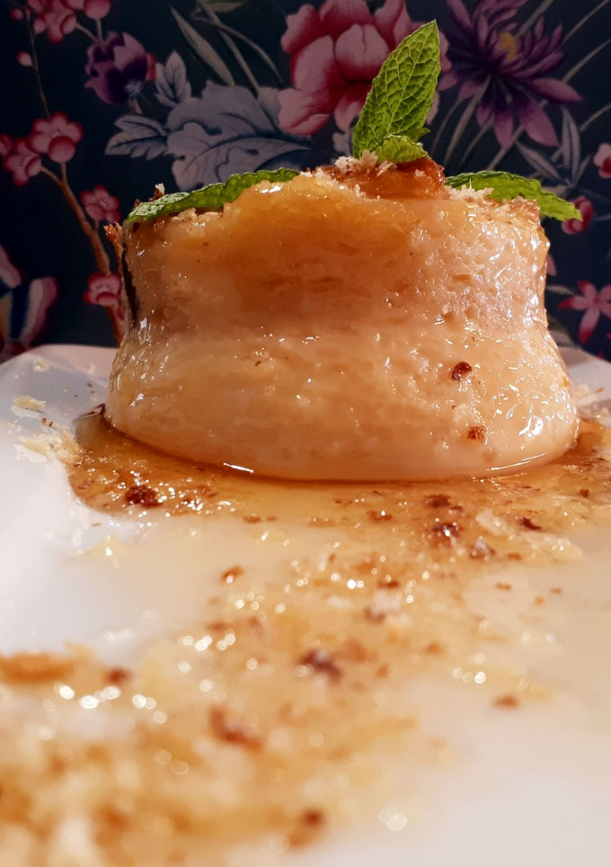 Una foto de Pudding de leche condensada y brioche