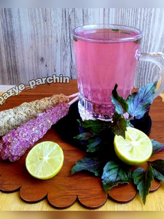 عکسی از دستور دمنوش ریحان بنفش و لیمو 🌸