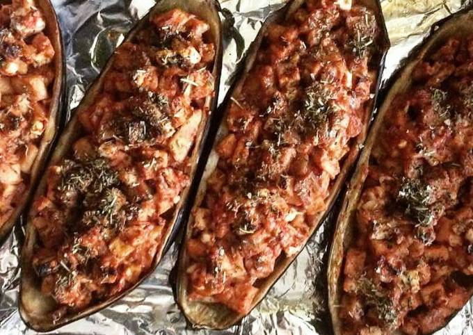 Easy stuffed aubergines Recipe