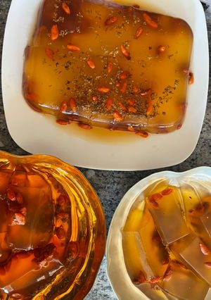 Hình của món Thạch Quế hoa Kỷ tử.