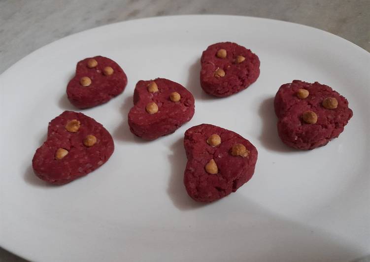 Heart shaped Red Velvet Cookies