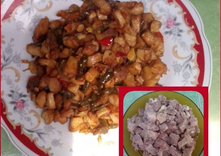 Oseng tahu kecap + tetelan