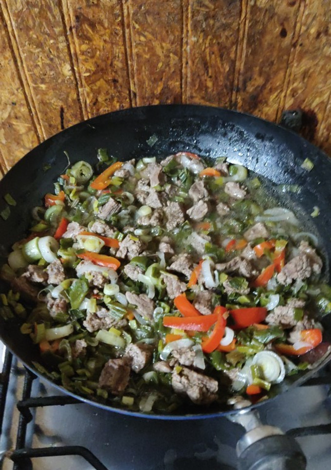 Una foto de Carne mongoliana