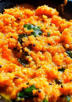 A picture of Carrot thoran (kerala style).