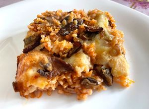 Foto di Riso al Forno con Funghi Porcini e Scamorza Affumicata